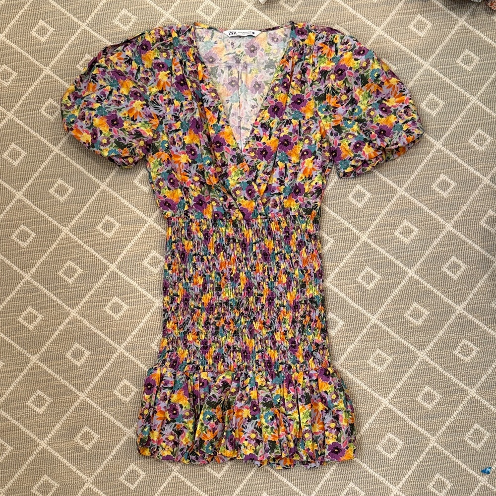 Zara Multicolor Floral Mini Dress
